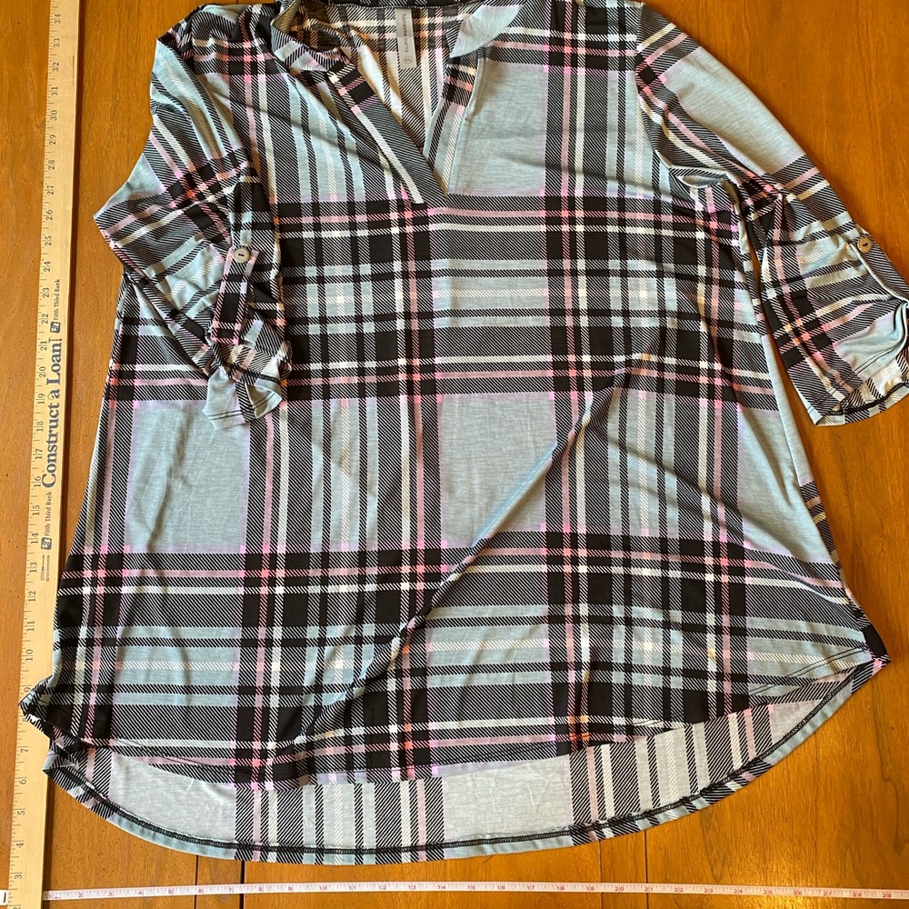 New Honeyme plaid XXL blouse